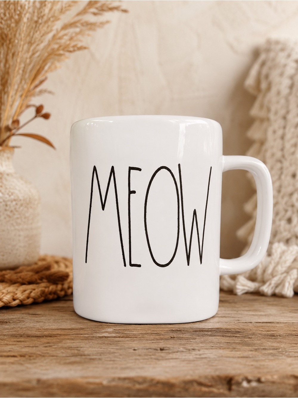 Rae Dunn Meow Mug‎ LL Farmhouse Coffee Cup